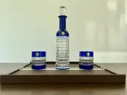 Waterford Connoisseur London Midnight Blue Tall Decanter + DOF Tumbler S/2 BNIB