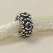 New Authentic Pandora Charm Her Majesty Purple Spacer 791122PCZ W Suede Pouch