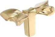 CHILDWEET Elegant Brass Bow Knobs Gold Finish Drawer Knobs for Dresser Wardrobe Hardware Bow Shape
