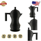Classic Pulcina Espresso Maker by Michele De Lucchi - 3 Cups, Black Finish