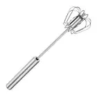 Stainless Steel Egg Beater Hand Push Whisk Mixer Rotating Push Mixer Stirrer