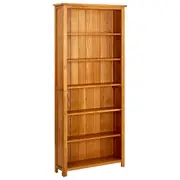 6-Tier Bookcase 80x22.5x180 cm Solid Oak Wood vidaXL