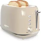 Compact Retro Toaster with 2 Slices, 6 Shade Settings & Non-Slip Base Design