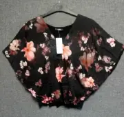 Wallis Flower Cross Over Cold shoulder Satin TopSize UK 12 rrp £33 NH101 CC 13
