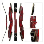 64" Archery Hunting Wooden Takedown Recurve Bow RH 25-50lbs Longbow for Adult