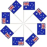 100 Pack Australian Toothpick Flags - Mini Aussie Flag Cocktail Picks, Cupcake Toppers for Party Decorations, Bar Food Garnishes, Appetizers & Celebrations (Flag Only, 6.5cm Toothpick)