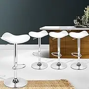 Artiss Bar Stools Stool Set of 4 Adjustable Kitchen Swivel Counter Barstools Dining Chair Chairs Gas Lift White in 64-77cm Seat Height Floor for Home Bar Dining Room Cafe Outdoor Indoor