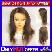 100% Human Hair Salon Hairdressing Training Head Mannequin Manikin Light Brown