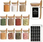ComSaf12 Pcs Glass Spice Jars with Lids and Spoons, 240ml Glass Containers wi...