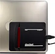 docket External Hard Drive Holder for Laptop - Closed Pocket Design with Cable Hole for Safe Storage - Expand Storage While Eliminating Boundaries, Black