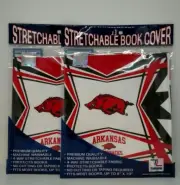 NEW (2) ~ UNIVERSITY OF ARKANSAS RAZORBACKS ~ Stretchable Book Covers Up to 8x10