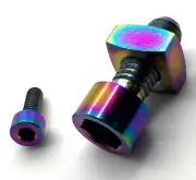 Titanium MTB Fork Bolts for Fox 36/38 Fork - Oil Slick (Rainbow)