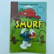 Smurfs 20100 Cake Smurf Birthday Party Vintage Figure Sealed On Card Figurine
