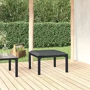 Garden Footstool with Cushion: Black and Grey Poly Rattan, Outdoor Bench for Patio, Waterproof Furniture, Storage, Garden, Deck (55 x 55 x 34.5 cm)