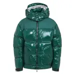 [Casablanca] Casablanca High-shine Patterned-panel Puffer Jacket M GREEN