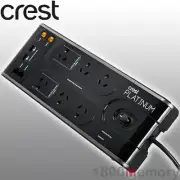 Crest Platinum Power 6 Socket Equipment Surge Protector TV Antenna Data Protect