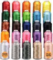 Brothreads 25 Colors 5000M Polyester Embroidery Thread for Embroidery Machines