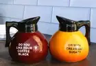 Breakfast Black Or Cream Coffee Pots Salt And Pepper Shakers Ceramic Figurines
