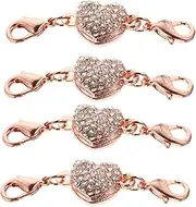 Veemoon DIY Jewelry Clasp Heart-Shaped Diamond Buckle Bracelet Extender for Necklace Ankle Bracelet Decor Jewelry Clasp Random Style