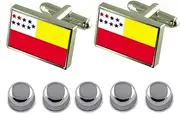 [Select Gifts] Shirt Dress Studs Chone City Ecuador Flag Cufflinks