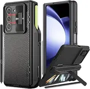 [COCOING] for Samsung Z Fold 5 Case with [S Pen Fold Edition] & Slide Camera Cover & Pen Holder,Hinge Protection with Kickstand Phone Case for Samsung Galaxy Z Fold 5 (Black with Pen)