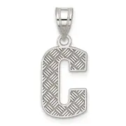 Sterling Silver Rhodium-Plated Letter C Initial Pendant