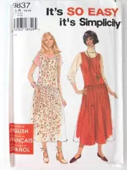 Simplicity Sewing Pattern 9837 Misses Long Dress Jumper Size A (10-20)