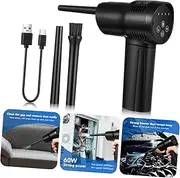 Portable Compressed Air Dust Blower Rechargeable Detachable Nozzles for Keyboard Computer Car Home