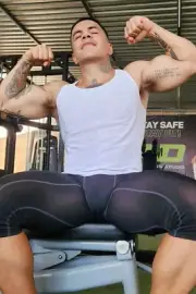 [K199] Handsome Man Cute Male Model Showing Off Body Physique Art Photography