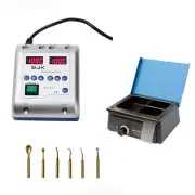 Dental Lab Electric Wax Waxer Carving Cutter Double Pen Pencil 6 Tips+Melter Pot