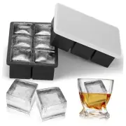 Large Silicone Ice Cube Tray with Lid 2 Pack, Stackable Square Ice Cube Molds
