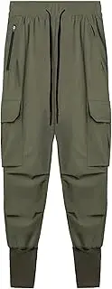 [Generic] Mens Joggers Cargo Pants Lightweight Drawstring Outdoor Pant Running Cargo Quick Tapered Hiking Pants with Multi Pockets