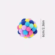 3-pack Interactive Wool Cat Balls With Bells - Colorful Kitten