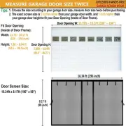 16x8ft Magnetic Garage Screen Door Durable Heavy Duty Fiberglass Mesh Black