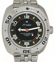 Vostok Amphibia 710394 Watch Scuba Diver Mechanical Automatic Black USA Seller