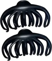 AUTSUPPL 2pcs French Design Large Hair Claw Clips Retro Tortoise Shell Hair Barrettes for Women Styling and