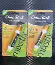 Lot Of 2 ChapStick MixStix GREEN APPLE CARAMEL Lip Balm Moisturizer HTF. Sealed