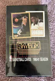 1990-91 SkyBox Series 1 Basketball Card Box ft Magic Johnson & Michael Jordan