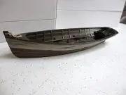 Rustic red white blue 14.5" Wood ROW BOAT Skif Dory CANOE model rowboat skiff