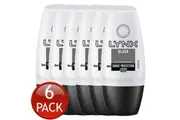 6 x LYNX MEN 48HR ANTIPERSPIRANT SWEAT PROTECTION ROLL ON DEODORANT BLACK 50mL