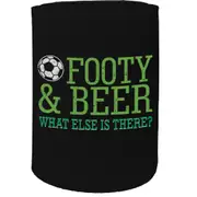 Alcohol Stubby Holder - Footy Beer Football Soccer - Funny Novelty Birthday Gift Joke Beer Can Bottle