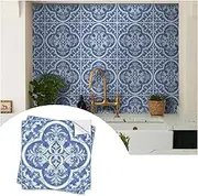 Wallpaper Paste The Paper Blue,15x15cm, 10Pcs Tile Decal for Kitchen Decor, Stair Sticker, Tile Decal Stickers, Modern Style Peel and Stick Back for Living Room