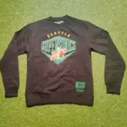 Mitchell & Ness Seattle Supersonics Sweatshirt Retro Black Men's Medium NWT