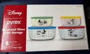 Disney Pyrex Set 8 Piece Classic Mickey NIB Sealed Rare Retired For Stores!