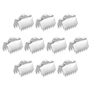 90Pcs Ribbon End Crimp Clamp, 10.5mm Pinch Cord End Clasp for DIY Making, Silver
