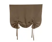 Solid Color Bowknot Sun Shade Window Home Decor Valance Drape Short Curtain-Coffee