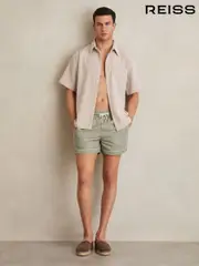 Reiss Pistachio/Off White Azure Piped Drawstring Swim Shorts (AV2786) | $135
