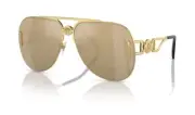 Versace 0VE2255 100203 - Gold/ Yellow gold Wide Mirror Men's Sunglasses