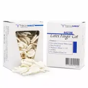 TechMed Pre-Rolled Natural White Latex Finger Cots, M, Disposable - Box of 144