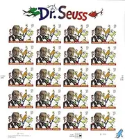 2004 DR. SEUSS #3835 Pane of 20 x 37 cents US Postage Stamps by USPS